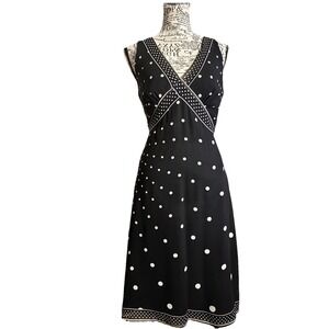 M&S Autograph Black Silk Spot Dress, UK size 12 USA Size 8